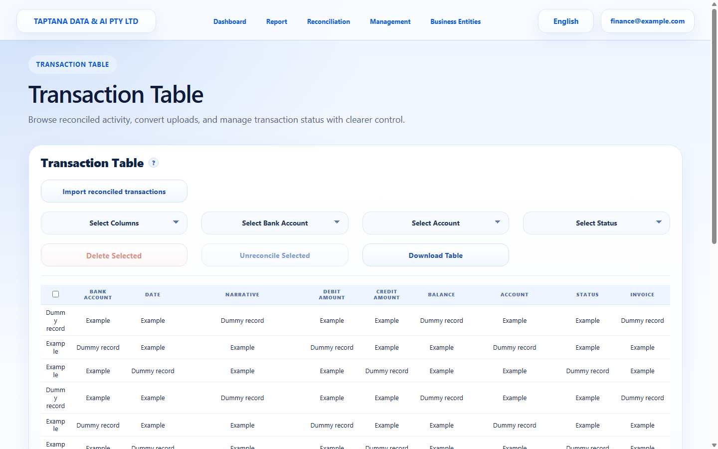 Open Transaction screenshot