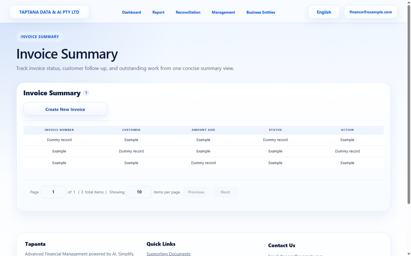 Find invoice screenshot