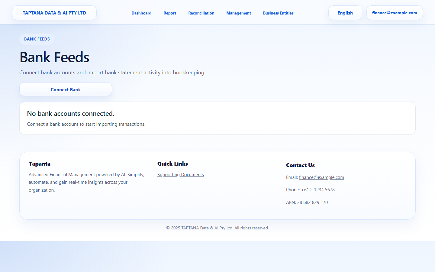 Open Bank Feeds screenshot