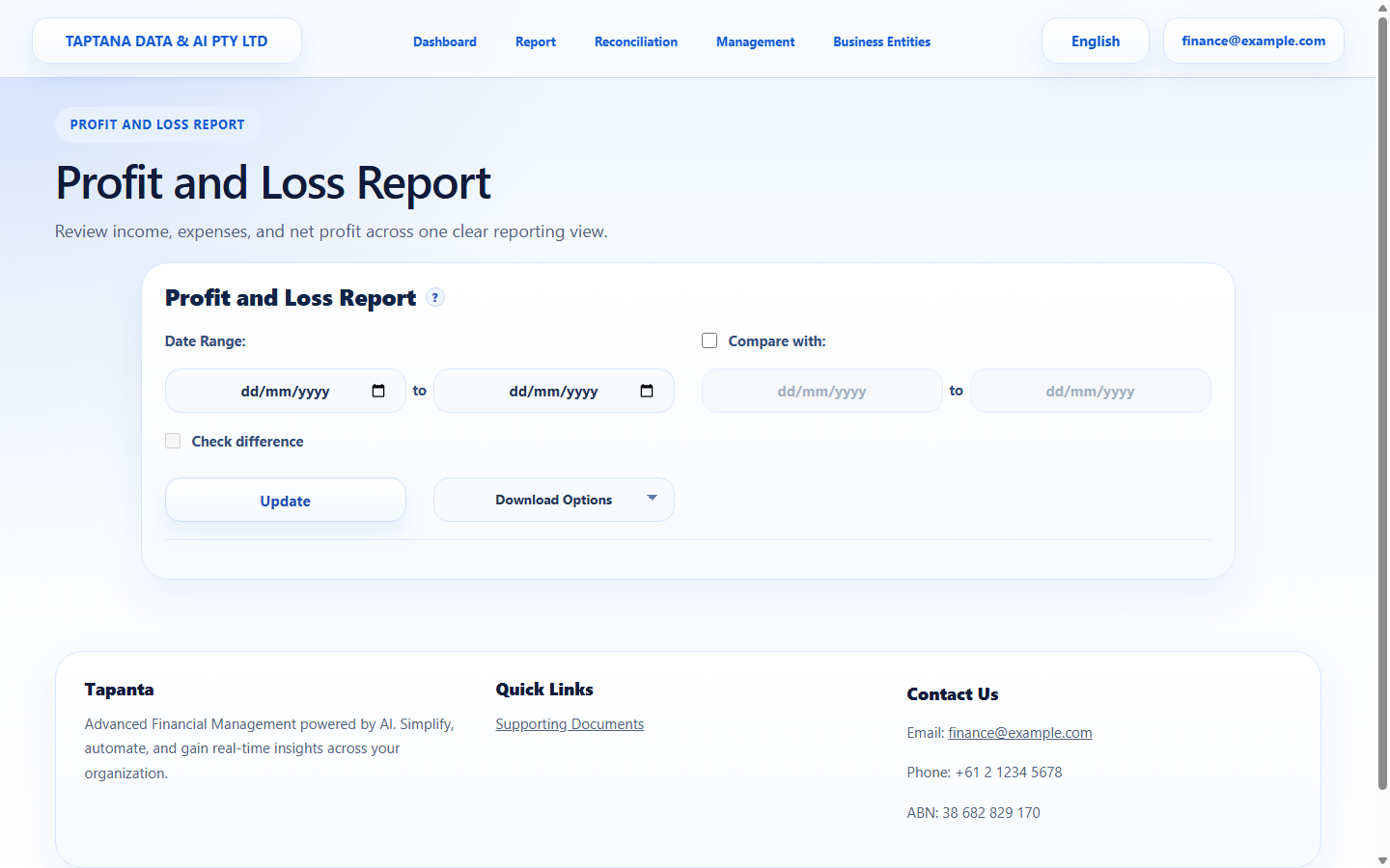Choose a report screenshot